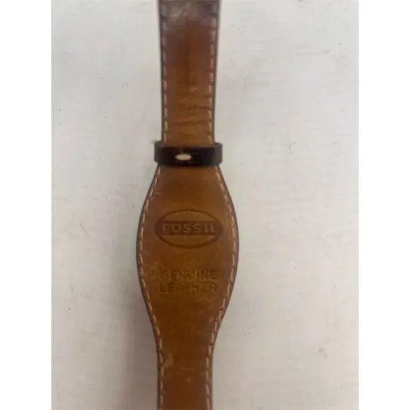 Fossil Women's Square Analog Watch Brown Leather Band Classic Style - Picture 6 of 7